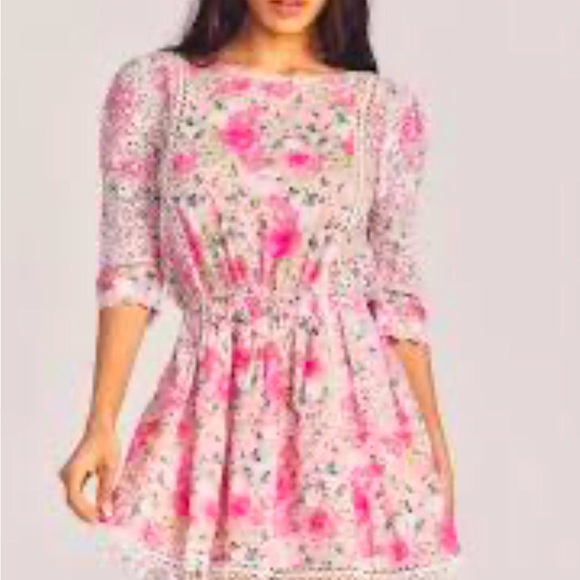 COPY - LOVE SHACK FANCY - Pink Floral Dress Size Large - Picture 3 of 13